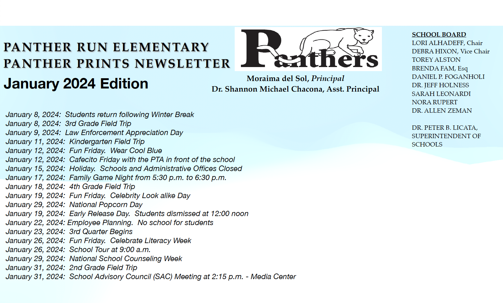 Panther Prints Newsletter 